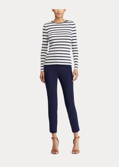 Women's Ralph Lauren Striped Button-Shoulder Tops | 485926AOP